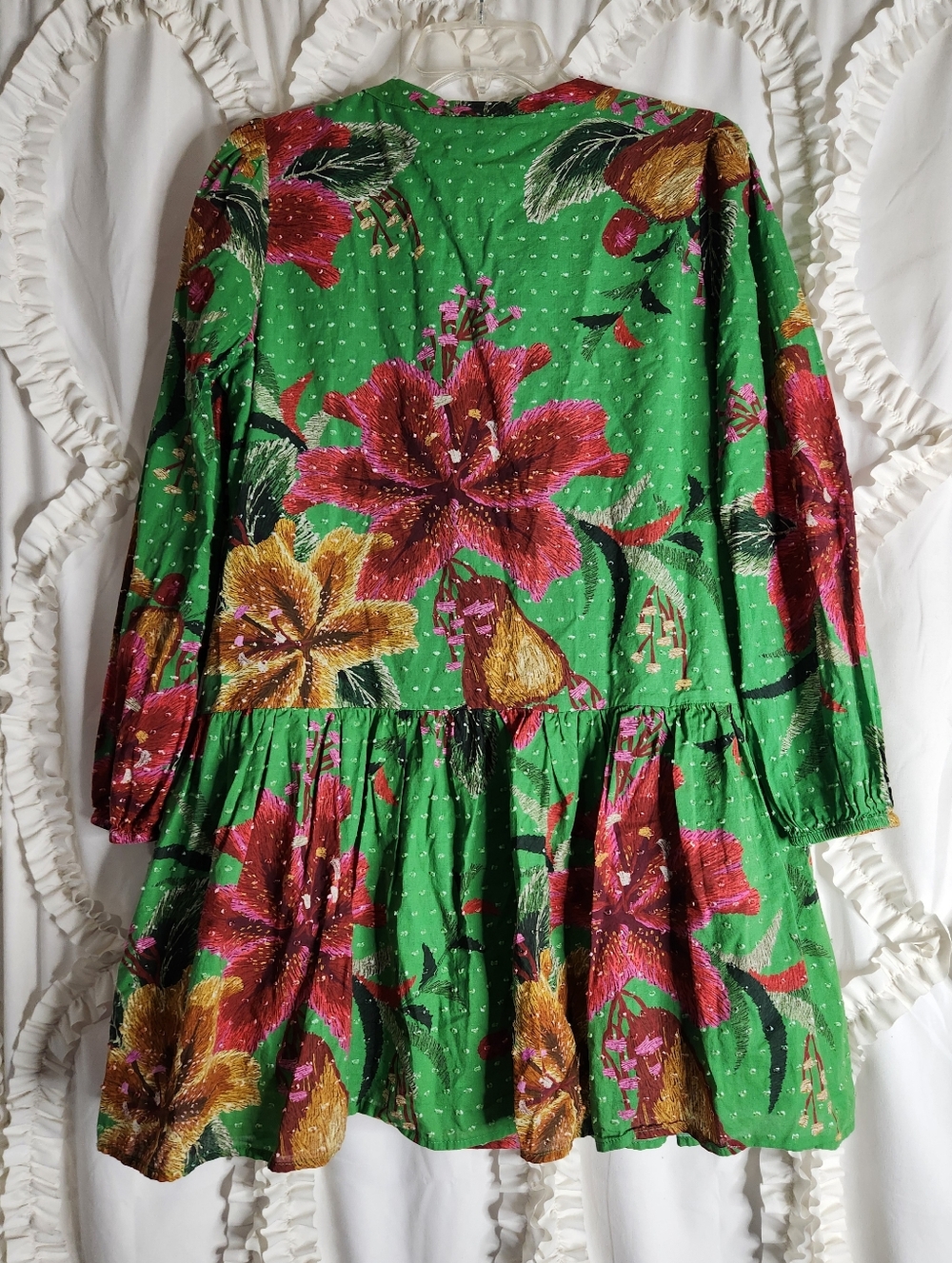 Farm Rio Jimena Tunic Green Dress Resortwear Sz XS - Picture 3 of 5